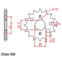 15T Kaw/Suz/Yam Front Sprocket (519)