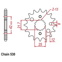 Front Sprocket Standard Gearing 16 Tooth