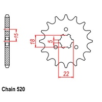 Standard Front Sprocket 13T for Kawasaki KX125 2003-2008