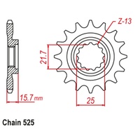 Standard Front Sprocket 15T for Kawasaki ZX-6R | ZX636A 2002