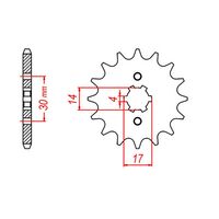 SPROCKET FRONT MTX 273 14T #428