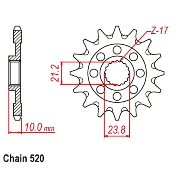 Supersprox Front Sprocket 12T 520 Pitch for Suzuki RM-Z450 2013 to 2023