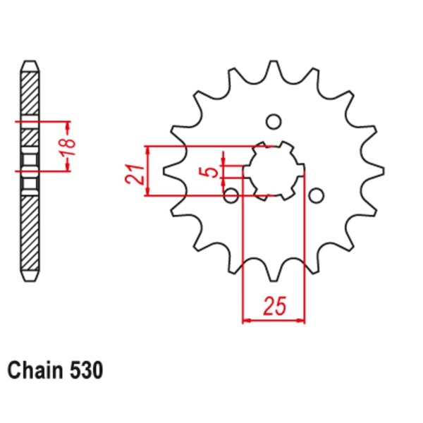 Supersprox Front Sprocket 16T 530 Pitch for Kawasaki Z250 1980