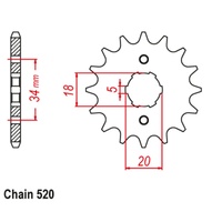 Optional Front Sprocket 14T for Honda XL175 1973-1978