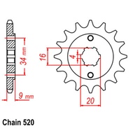 Standard Front Sprocket 14T for HYOSUNG GT250R 2002--2017
