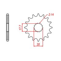 Front Sprocket Standard Gearing 16 Tooth