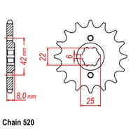 Optional Front Sprocket 15T for Honda CB250RS 1980-1984