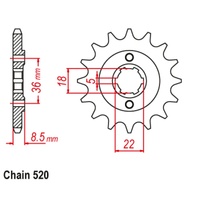 15T Yamaha SRX250 Front Sprocket (1553)