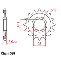 Optional Front Sprocket 15T for Kawasaki KFX450R 2WD 2008-2016