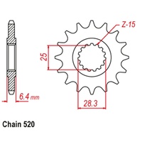 Standard Front Sprocket 14T for Yamaha YFZ450R 2WD RAPTOR 2010 to 2020
