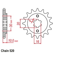 Standard Front Sprocket 17T for CAGIVA 125 MITO 2 SPORTS 1994-2007