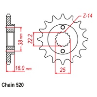 Standard Front Sprocket 14T