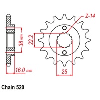 Standard Front Sprocket 15T for DUCATI 796 MONSTER ABS 20th 2013
