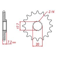 SPROCKET FRONT MTX 14T #420