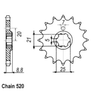 Optional Front Sprocket 13T for Kawasaki KX250 1979-1986