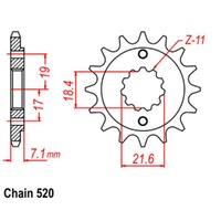 Sprocket Front MTX 1321 14T #520 for Honda CRF300L 2021