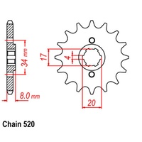 Optional Front Sprocket 13T for Honda XLX250 1984