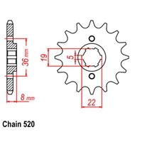 Standard Front Sprocket 14T for Honda ATC350X 1985-1986