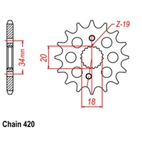 Optional Front Sprocket 16T for Honda CRF150R Small Wheel 2007-2018