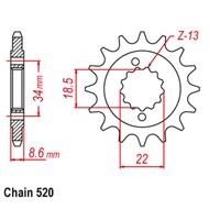 14T KTM390 14-16 Front Spkt ( OEM 90833029044)
