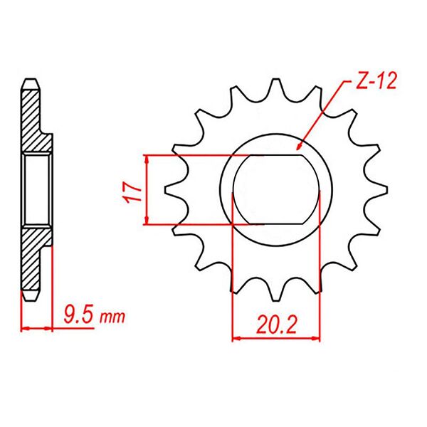 Supersprox Front Sprocket 12T for Husqvarna TC50 Mini 2017 to 2023