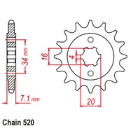 15T KTM 125/200 Duke 13-15 Front Spkt  (1903)