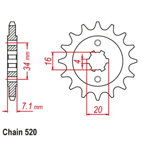 Supersprox Front Sprocket 15T 520 Pitch for KTM 200 Duke 2012 to 2017