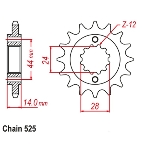 Supersprox Front Sprocket 16T 525 Pitch for Honda VT750S 2010 to 2014