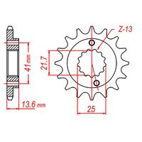 Standard Front Sprocket 14T for Honda XR650R 2000-2008