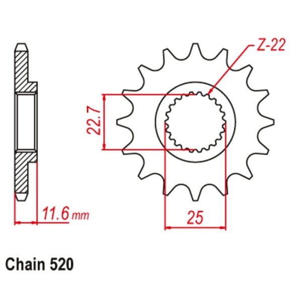 Supersprox Front Sprocket 11T 520 Pitch for Polaris 300 Xpress 1996 to 1999