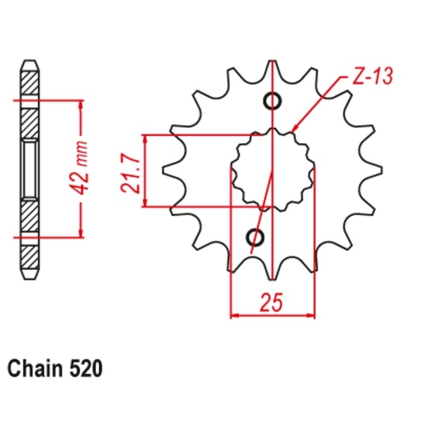 17T 520P Supersprox Stealth Front Sprocket for Yamaha TT500 1976 to 1981