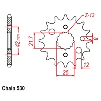 Front Sprocket Stealth High Performance Standard Gearing 16 Tooth