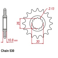Front Sprocket Alternate Pitch Stealth High Performance Standard Gearing 17 Tooth 530 PITCH