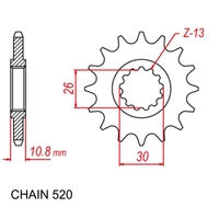 15T Yamaha Stealth Front Sprocket R1