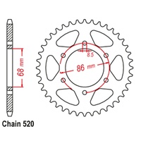 Standard Rear Sprocket 40T for Kawasaki Z200 1977-1984