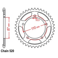 Standard Rear Sprocket 46T for Suzuki  SFV650 GLADIUS 2009-2017