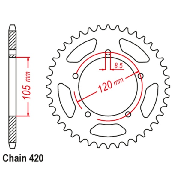 51T Aprillia Rear Sprocket 50 RX
