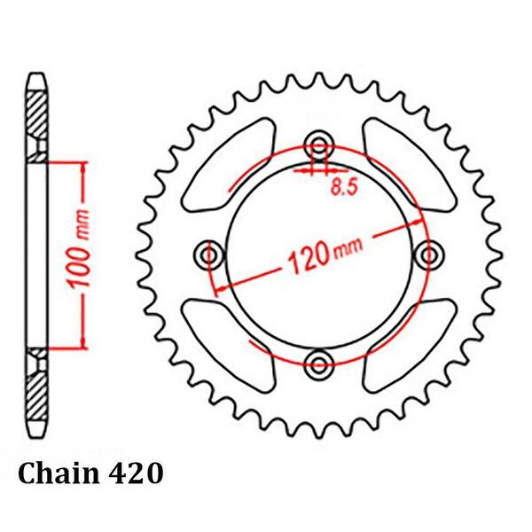 51T Supersprox Rear Sprocket Steel for Suzuki RM80 1987 to 1988