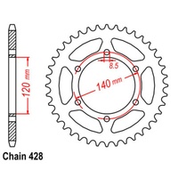 Rear Sprocket 53T