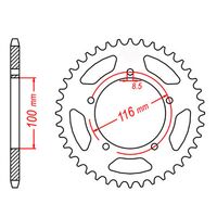 Optional Rear Sprocket 45T for Kawasaki KX80 1983-1985