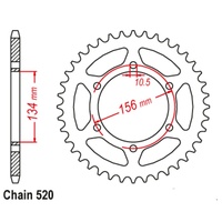 Optional Rear Sprocket 42T for Kawasaki ZXR250 GREY IMPORT 1989-1998