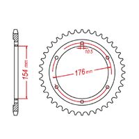 Standard Rear Sprocket 43T for Honda VFR800X CROSSRUNNER 2015-2019