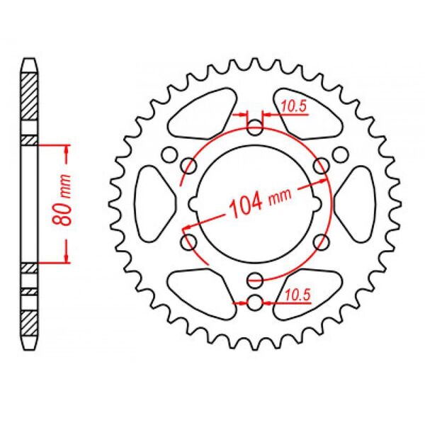 46T 520P Supersprox Rear Sprocket Steel for Kawasaki  GPZ550 1989 to 1992