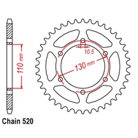 Optional Rear Sprocket 40T for Kawasaki EX300 NINJA 2013-2017