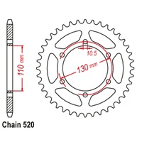 Rear Sprocket Steel Alternate Pitch Standard Gearing 48 520 PITCH