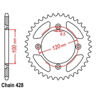 Rear Sprocket Steel Standard Gearing 51