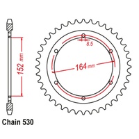 Standard Rear Sprocket 44T for Yamaha SR500 1978-1982