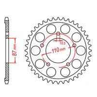 Standard Rear Sprocket 44T for Suzuki GSXR400R 1990-1995