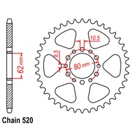 Optional Rear Sprocket 51T for Yamaha TT250 1981-1982