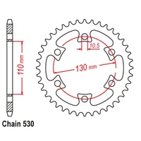 Standard Rear Sprocket 40T for CAN-AM DS650 2007